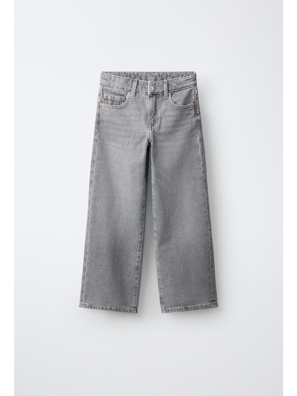 Zara High-Waist Wide Leg Gray Jeans